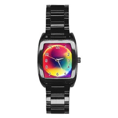 Colorful Glowing Stainless Steel Barrel Watch