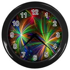 Colorful Firework Celebration Graphics Wall Clocks (black) by Sapixe