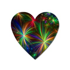 Colorful Firework Celebration Graphics Heart Magnet by Sapixe