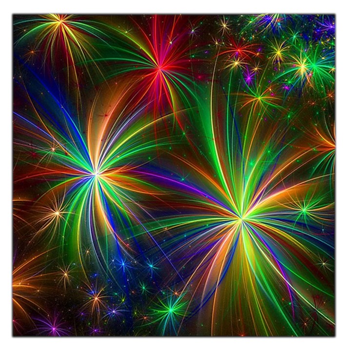 Colorful Firework Celebration Graphics Large Satin Scarf (Square)