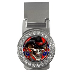 Confederate Flag Usa America United States Csa Civil War Rebel Dixie Military Poster Skull Money Clips (cz)  by Sapixe