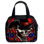 Confederate Flag Usa America United States Csa Civil War Rebel Dixie Military Poster Skull Classic Handbags (2 Sides) Front