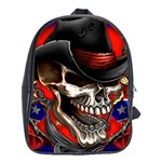 Confederate Flag Usa America United States Csa Civil War Rebel Dixie Military Poster Skull School Bag (Large) Front