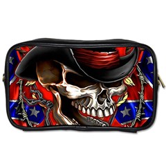 Confederate Flag Usa America United States Csa Civil War Rebel Dixie Military Poster Skull Toiletries Bags by Sapixe