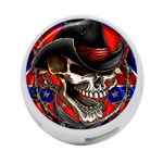 Confederate Flag Usa America United States Csa Civil War Rebel Dixie Military Poster Skull 4-Port USB Hub (One Side) Front