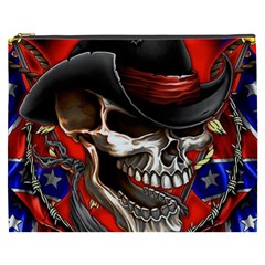 Confederate Flag Usa America United States Csa Civil War Rebel Dixie Military Poster Skull Cosmetic Bag (xxxl)  by Sapixe