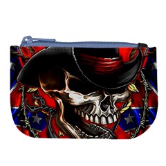 Confederate Flag Usa America United States Csa Civil War Rebel Dixie Military Poster Skull Large Coin Purse by Sapixe