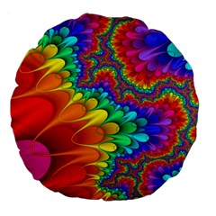 Colorful Trippy Large 18  Premium Flano Round Cushions by Sapixe