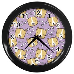 Dog Pattern Wall Clocks (black) by Sapixe