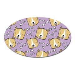 Dog Pattern Oval Magnet by Sapixe