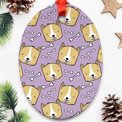 Dog Pattern Oval Ornament (two Sides) by Sapixe