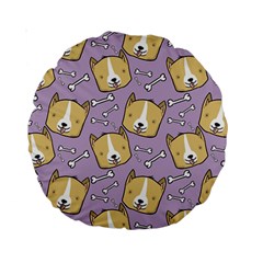 Dog Pattern Standard 15  Premium Round Cushions by Sapixe