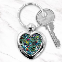 Comics Collage Key Chains (heart)  by Sapixe