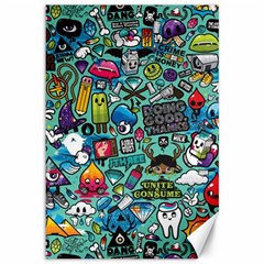 Comics Collage Canvas 12  X 18   by Sapixe