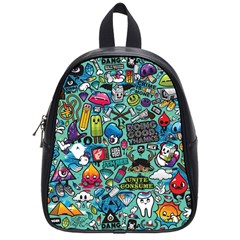 Comics Collage School Bag (small) by Sapixe