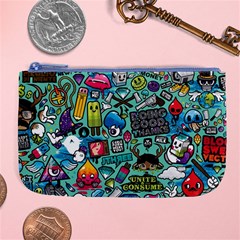 Comics Collage Large Coin Purse by Sapixe