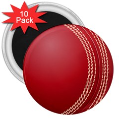 Cricket Ball 3  Magnets (10 Pack)  by Sapixe