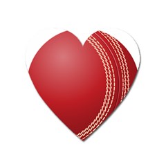 Cricket Ball Heart Magnet