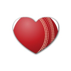 Cricket Ball Rubber Coaster (heart)  by Sapixe