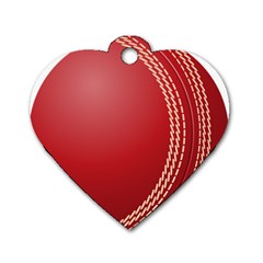 Cricket Ball Dog Tag Heart (one Side)