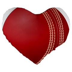 Cricket Ball Large 19  Premium Flano Heart Shape Cushions by Sapixe