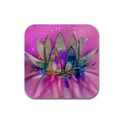 Crystal Flower Rubber Square Coaster (4 Pack)  by Sapixe