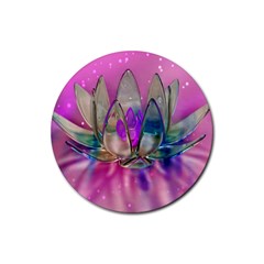 Crystal Flower Rubber Coaster (round)  by Sapixe