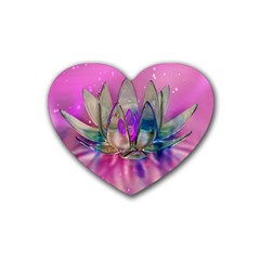 Crystal Flower Heart Coaster (4 Pack)  by Sapixe