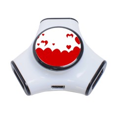 Heart Shape Background Love 3-port Usb Hub by Nexatart