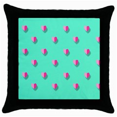 Love Heart Set Seamless Pattern Throw Pillow Case (black) by Nexatart