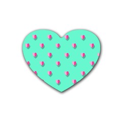 Love Heart Set Seamless Pattern Rubber Coaster (heart) 