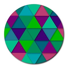 Background Geometric Triangle Round Mousepads by Nexatart