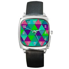 Background Geometric Triangle Square Metal Watch by Nexatart