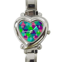 Background Geometric Triangle Heart Italian Charm Watch by Nexatart