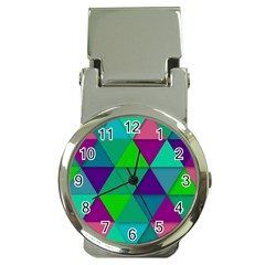 Background Geometric Triangle Money Clip Watches by Nexatart