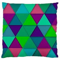 Background Geometric Triangle Large Flano Cushion Case (two Sides) by Nexatart