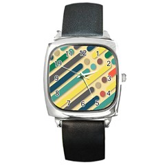 Background Vintage Desktop Color Square Metal Watch by Nexatart