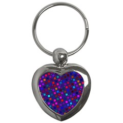 Squares Square Background Abstract Key Chains (heart)  by Nexatart