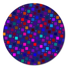 Squares Square Background Abstract Magnet 5  (round) by Nexatart