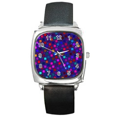 Squares Square Background Abstract Square Metal Watch by Nexatart