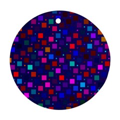 Squares Square Background Abstract Round Ornament (two Sides) by Nexatart