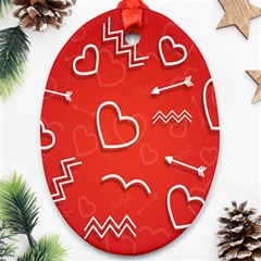 Background Valentine S Day Love Ornament (oval) by Nexatart