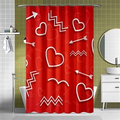 Background Valentine S Day Love Shower Curtain 48  X 72  (small)  by Nexatart