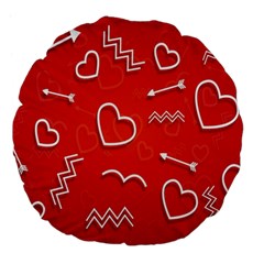 Background Valentine S Day Love Large 18  Premium Flano Round Cushions by Nexatart