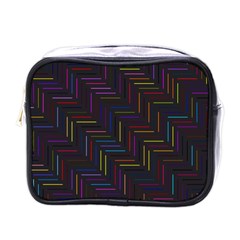 Lines Line Background Mini Toiletries Bags by Nexatart