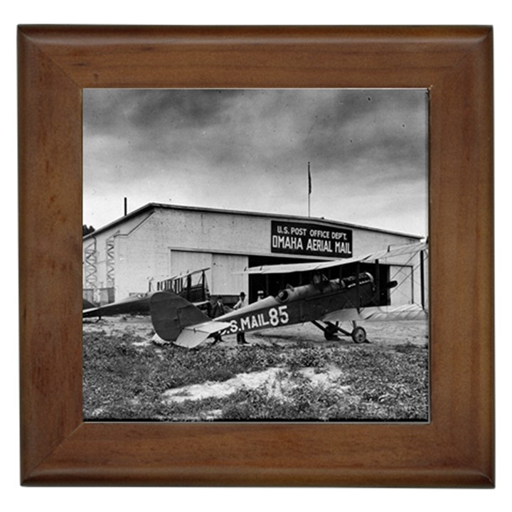 Omaha Airfield Airplain Hangar Framed Tiles