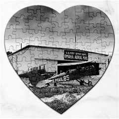 Omaha Airfield Airplain Hangar Jigsaw Puzzle (heart) by Nexatart