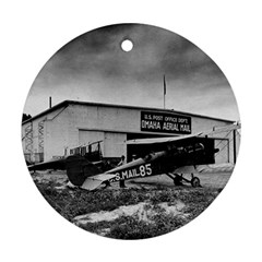 Omaha Airfield Airplain Hangar Round Ornament (two Sides) by Nexatart