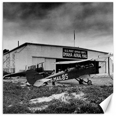 Omaha Airfield Airplain Hangar Canvas 20  X 20   by Nexatart