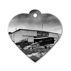 Omaha Airfield Airplain Hangar Dog Tag Heart (two Sides) by Nexatart